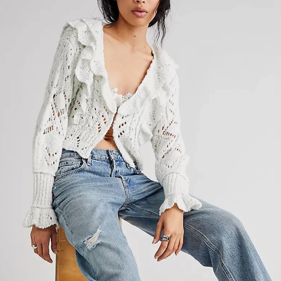 𝓯𝓹 Free People ~ Avery Cardigan in black - Picture 12 of 16